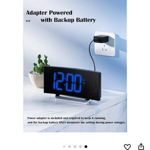 Digital Alarm Clock with Blue LED Display